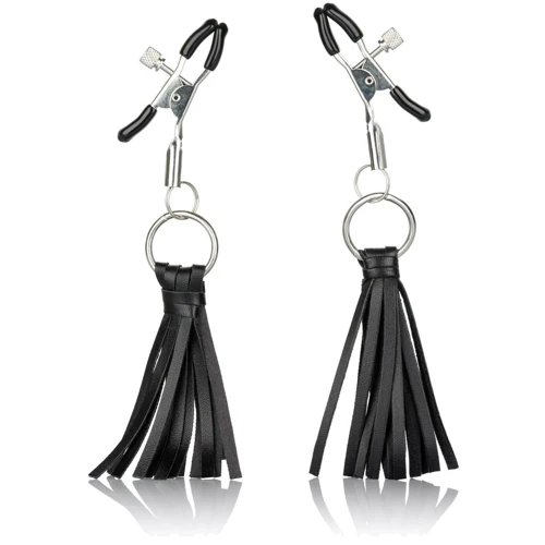 CalExotics Playful Tassels Nipple Clamps зажимы для сосков с кисточками, черный