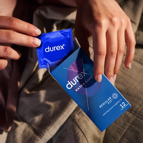 Презервативи латексні зі змазкою Durex №12 Extra Safe максимальна надійність: Ширина, мм 56