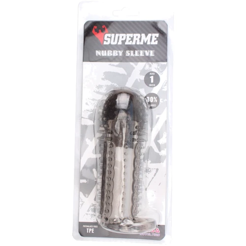 Насадка на член Chisa SuperMe Nubby Sleeve Grey: Наличие вибрации Нет
