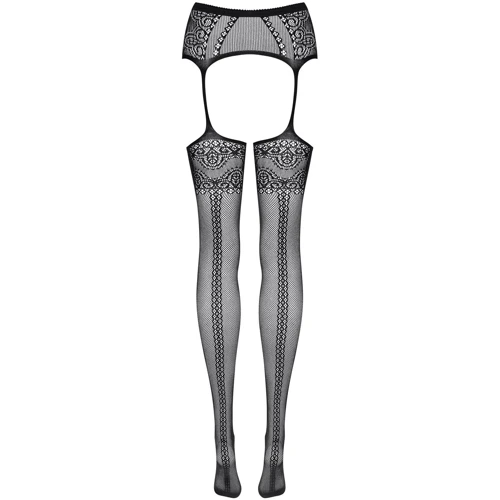 Панчохи з поясом Obsessive S225 (Чорний, S / M / L) фото 4