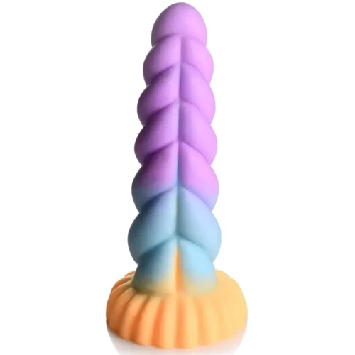 Фантазийный фаллоимитатор в форме рога Единорога Creature Cocks Mystique Silicone Unicorn Dildo: Длина проникновения, см 18.5