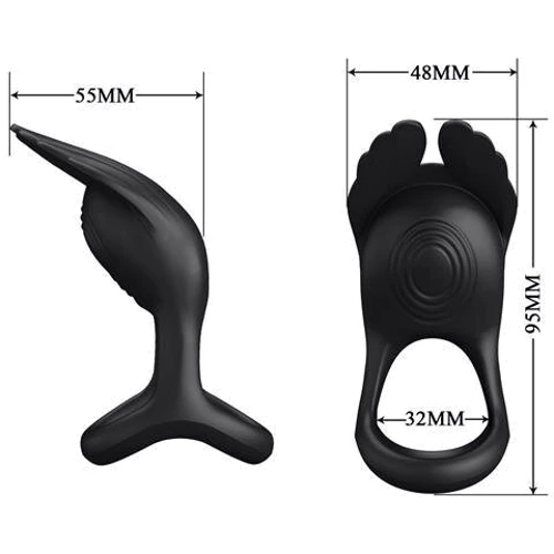 Виброкольцо LYBAILE Pretty Love Vibrant Penis Ring Sila Black: Цвет черный
