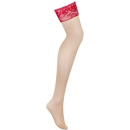 Панчохи під пояс із широким мереживом Obsessive Lacelove stockings XL/2XL: Матеріал Полиамид