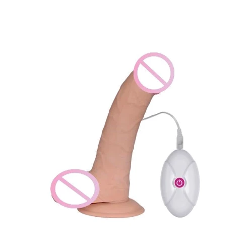 Вібромасажер LoveToy 8.8" The Ultra Soft Dude, Flesh Vibrating