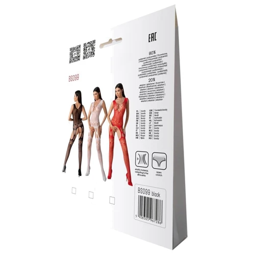Бодістокінг із плетенням на грудях Passion BS099 One Size white: Застосування На тело