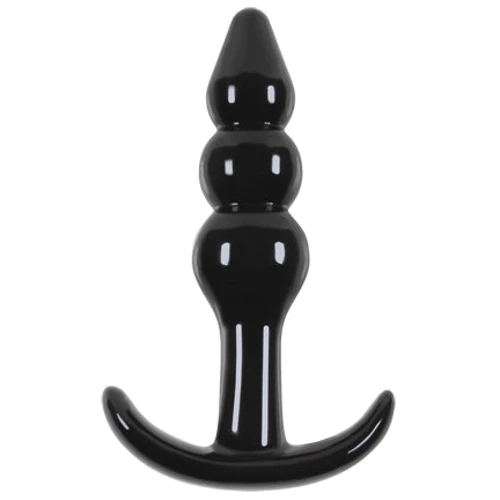Анальна пробка Jelly Rancher T-plug Ripple, 7.6x3.2 см, чорний