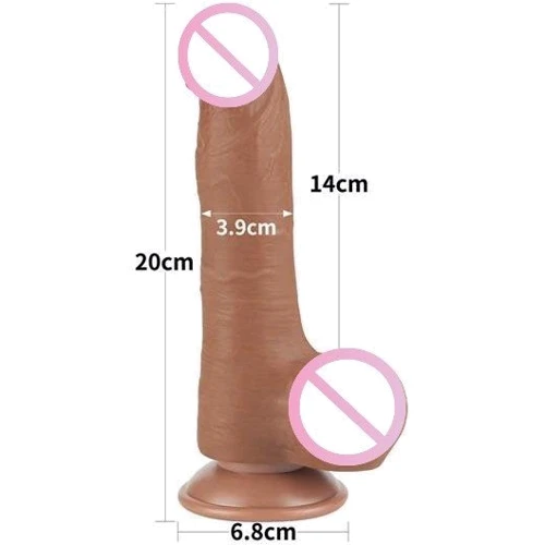Фаллоимитатор LoveToy Sliding-Skin Dual Layer Dong 8" Brown: Наличие вибрации Нет