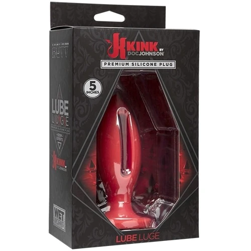 Силіконова анальна пробка Doc Johnson Kink Lube Luge Premium Silicone Plug 5 ", 11,43х4,8 см, червоний: Для кого унісекс