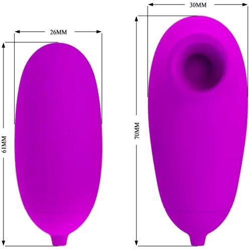 Вакуумний стимулятор з віброяйцем PRETTY LOVE - SUCTION & VIBRO-BULLETS, BI-014925: Діаметр, см 3