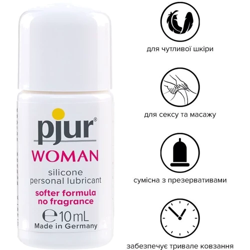 Смазка на силиконовой основе pjur Woman 10 мл, без ароматизаторов и консервантов специально для нее: Для кого Для женщин