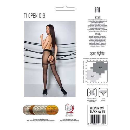 Колготки с открытым доступом, имитация чулок Passion TIOPEN 019 black 3/4 (20 den): Применение На ноги