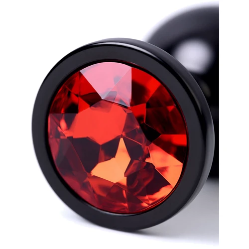 Анальная пробка с кристаллом Metal By Toyfa Вlack anal plug ruby: Особенности С кристаллами