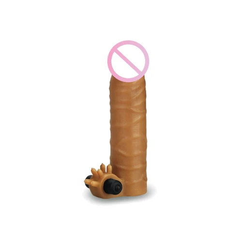 Насадка з вібрацією LoveToy Add 1.5" Vibrating Silicone Extender, Brown