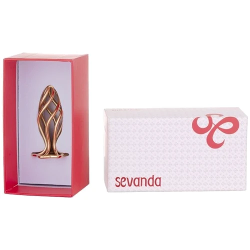 Анальная пробка LOCKINK Sevanda Hollow Spiral Golden Metal Anal Plug - L size: Материал Медицинский металл