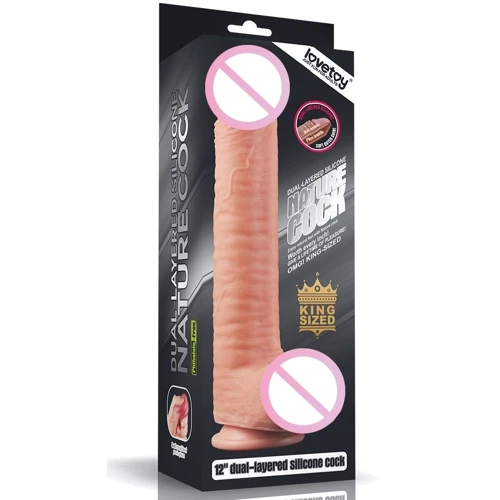 Фаллоимитатор Dual-Layered Silicone Nature Cock 12": Мошонка Есть