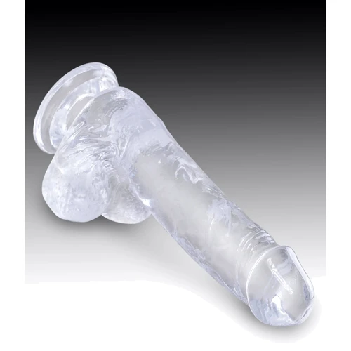 Фалоімітатор Pipedream King Cock Clear 6" Cock with Balls (PD575220): Довжина проникнення, см 13.5