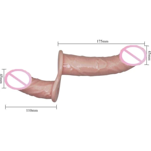 Страпон с вибрацией с 2-мя вибромоторами ULTRA PASSIONATE HARNESS STRAP-ON, BW-022060: Длина, см 17.5