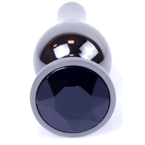 Анальная пробка с кристаллом BOSS of TOYS Boss Series - Jewellery Dark Silver BUTT PLUG Black, BS6400056: Материал Медицинский металл