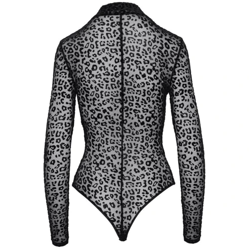 Боді Noir Handmade F287 Leopard flock bodysuit with long sleeves Black, 3XL: Застосування На тело