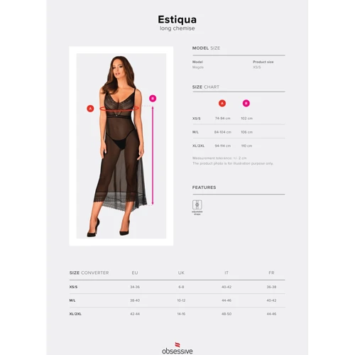 Прозора сорочка Obsessive Estiqua black XS/S: Для кого Для женщин