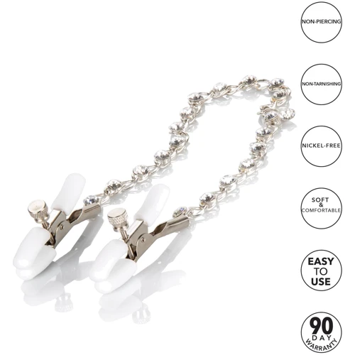 CalExotic Crystal Chain Nipple Clamps зажимы для сосков: Цвет серебристый