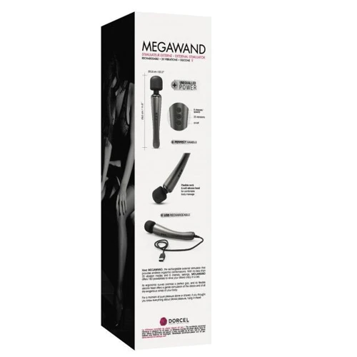 Мощный вибромассажер Dorcel MEGAWAND Chrome Silver (160 режимов): Диаметр, см 5.5
