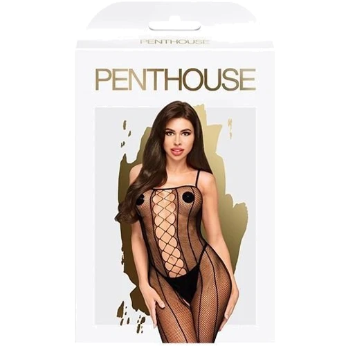 Бодистокинг со шнуровкой и вертикальными швами Penthouse - Drop-dead Tasty Black XL: Применение На тело
