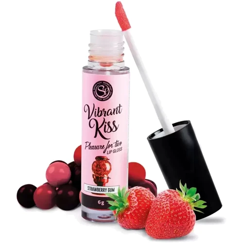 Блеск для губ с эффектом вибрации Secret Play - LIP GLOSS Vibrant Kiss Strawberry Gum, 6 грамм: Тип Блеск для губ