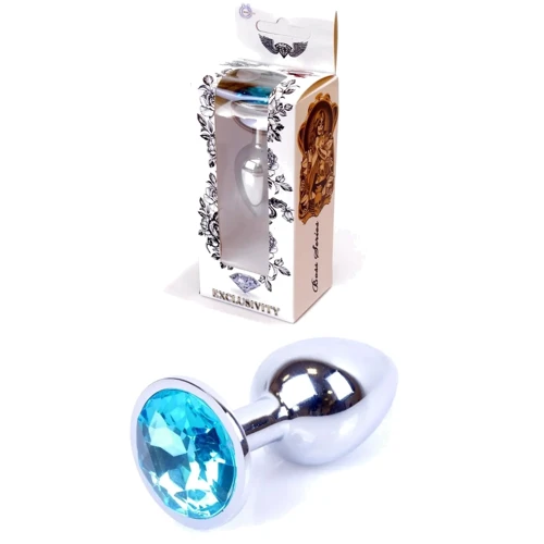 Анальная пробка Boss Series - Jewellery Silver PLUG Light Blue S (BS6400014)