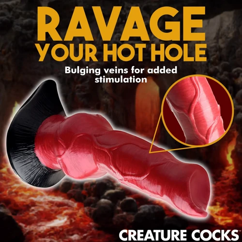 Фантазійний фалоімітатор Пекельна Гонча Creature Cocks Hell-Hound Canine Silicone Dildo: Довжина проникнення, см 16.5