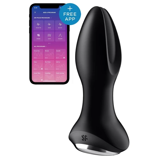 Анальная смарт вибропробка с жемчужным массажем Satisfyer Rotator Plug 2+ Black