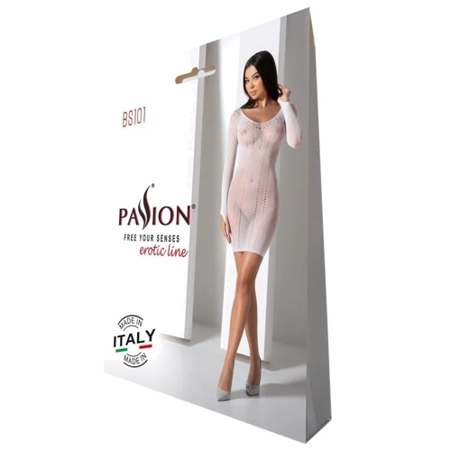 Полупрозрачное мини-платье Passion BS101 One Size white фото 7