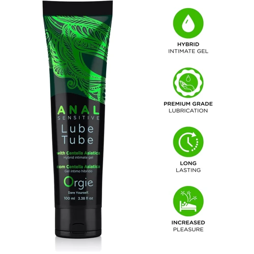 Гібридний анальний лубрикант Orgie Lube Tube Anal Sensitive, 100 мл, водна основа, імітація силікону: Основа комбінована
