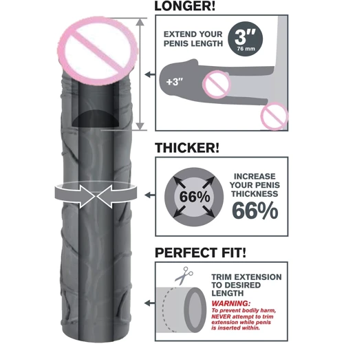 Превосходная удлиняющая насадка Pipedream FX Mega 3 Inch Extension (черный): Для кого Для мужчин