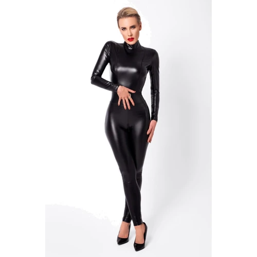 Комбінезон Noir Handmade F319 Caged wetlook catsuit with zippers and ring Black, 3XL: Вид Комбинезоны