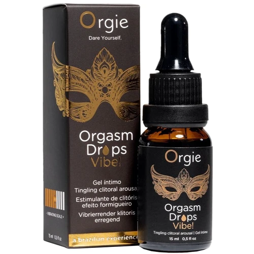 Збуджувальні краплі для клітора Orgie Orgasm Drops Vibe!, 15 мл, тепло-холод, ефект вібрації
