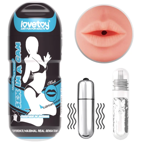 Мастурбатор с вибрацией LoveToy Sex In A Can Mouth Stamina Tunnel Vibrating