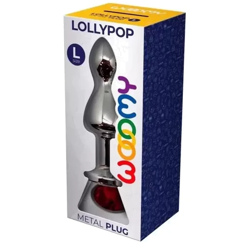 Анальная пробка Wooomy Lollypop Double Ball Metal Plug Red L: Наличие вибрации Нет