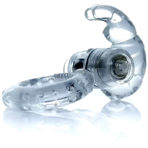 Ерекційне вібро кільце BOSS Rabbit Vibro Cock Ring Clear, BS6700049 фото 4
