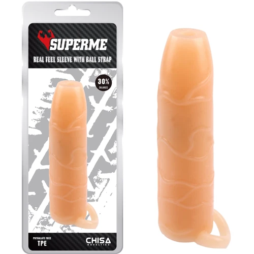 Насадка на член Chisa SuperMe Real Feel Sleeve With Ball Strap: Для кого Для мужчин