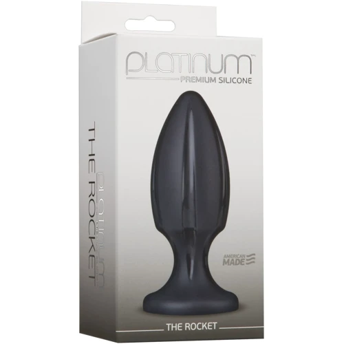 Анальний плаг з каналами для змащення Doc Johnson Platinum Premium Silicone - The Rocket - Black: Для кого унісекс