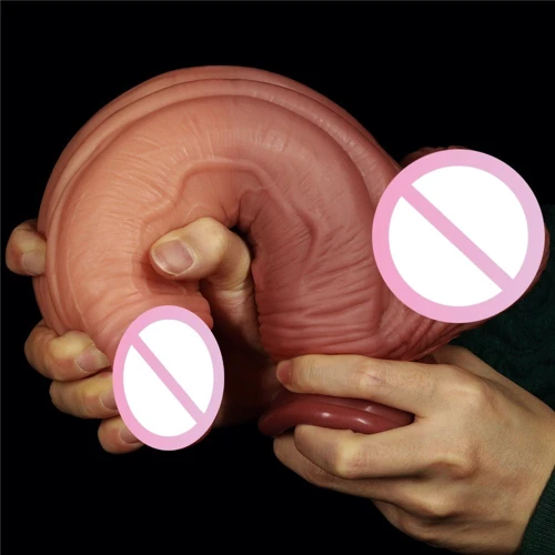 Фаллоимитатор LoveToy Dual-Layered Silicone Nature Cock 10" Flesh: Мошонка Есть
