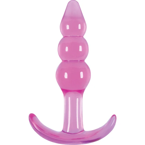 Анальная пробка Jelly Rancher T-plug Ripple, 7,6х3,2 см, розовый