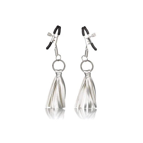 Зажимы для сосков CalExotics Playful Tassels Nipple Clamps с кисточками, серебристый
