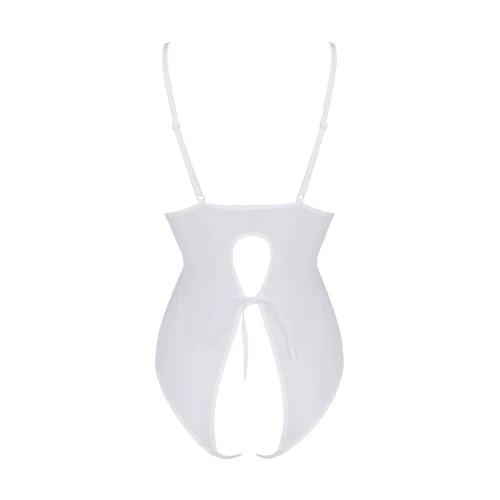Боди Passion Ursula Body white XXL/XXXL, с ажурным декором и открытым шагом: Материал Полиэстер