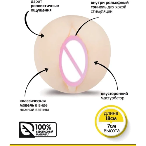 Двосторонній мастурбатор - вагіна Brazzers, 18х7 см: Для кого Для чоловіків