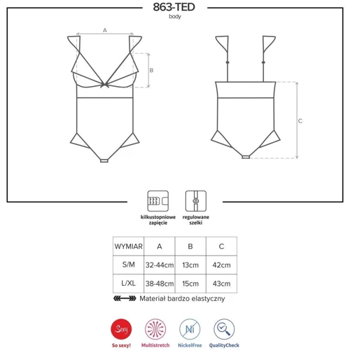 Боди Obsessive 863-TED-3, L/XL фото 6