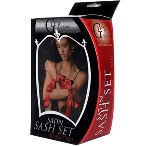 Атласные ленты для фиксации GreyGasms Scarlet Red Satin Sash Set: Цвет красный