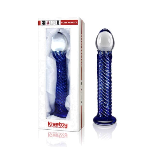 Стеклянный фаллоимитатор Love Toy Glass Romance Dildo Вlue: Назначение Вагинальные