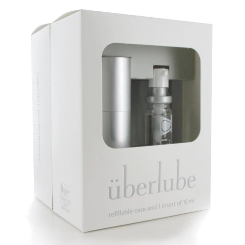 Преміум лубрикант 3-в-1 на силіконовій основі Uberlube Good-to-Go Silver (15 мл) + кейс